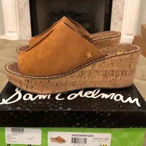 Sam Edelman Brown Suede Platform Sandal. NEW